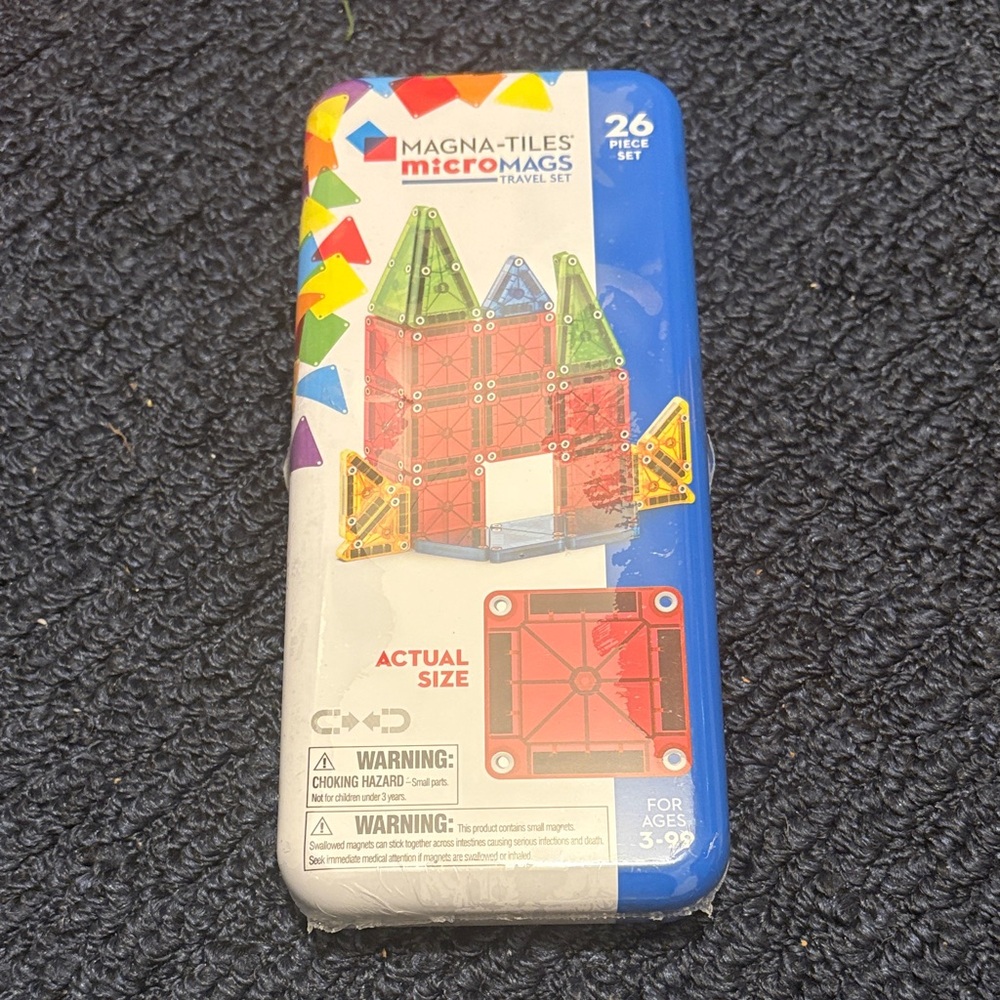 NEW Magna-tiles Micro-Mags Travel Set - 26 Piece - Multicolor